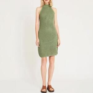 NWT Luxely Noah Open Knit Mini Dress in Hedge Green Size L